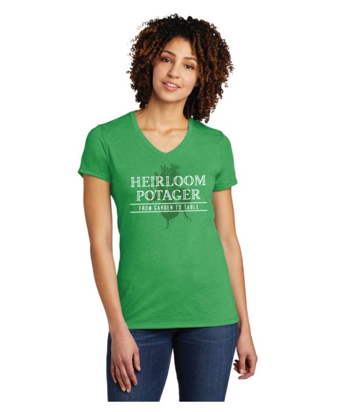 Womxn wearing Heirloom Potager Green Radish Tshirt - Unisex