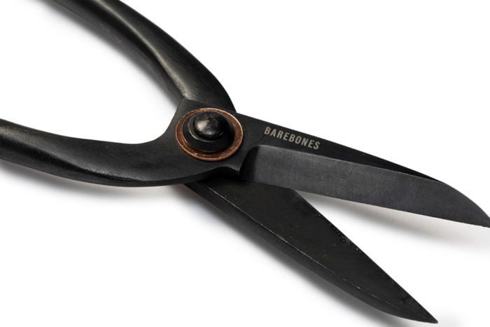 Closeup of blades and joint on Barebones Artisan Pruning Shears