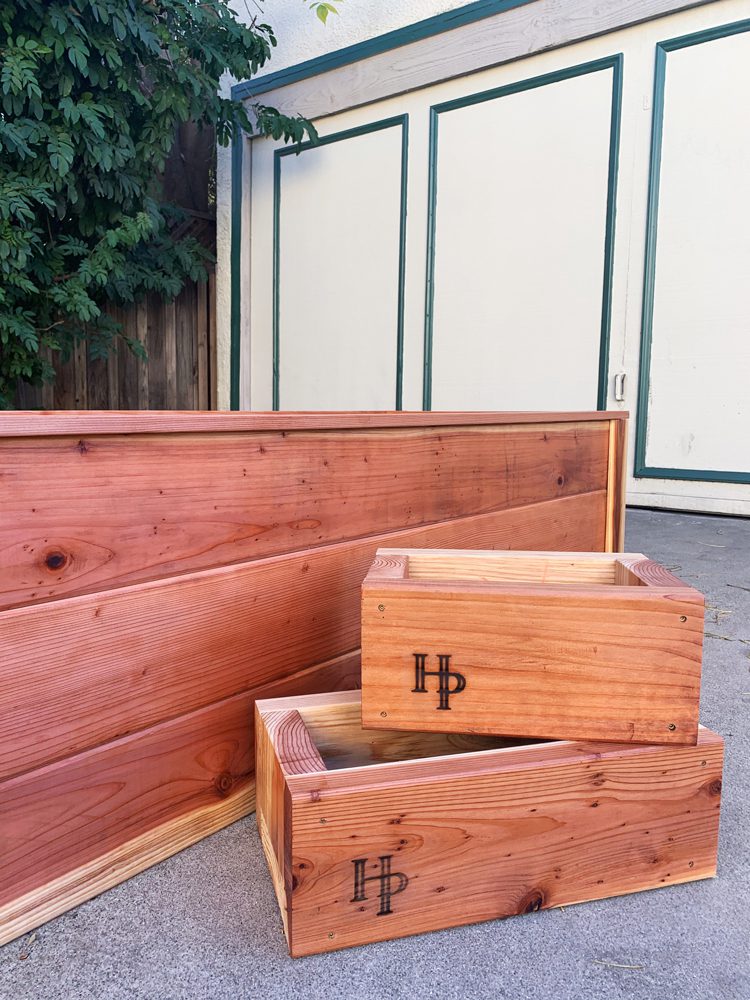 Custom Redwood Garden Boxes made by Heirloom Potager