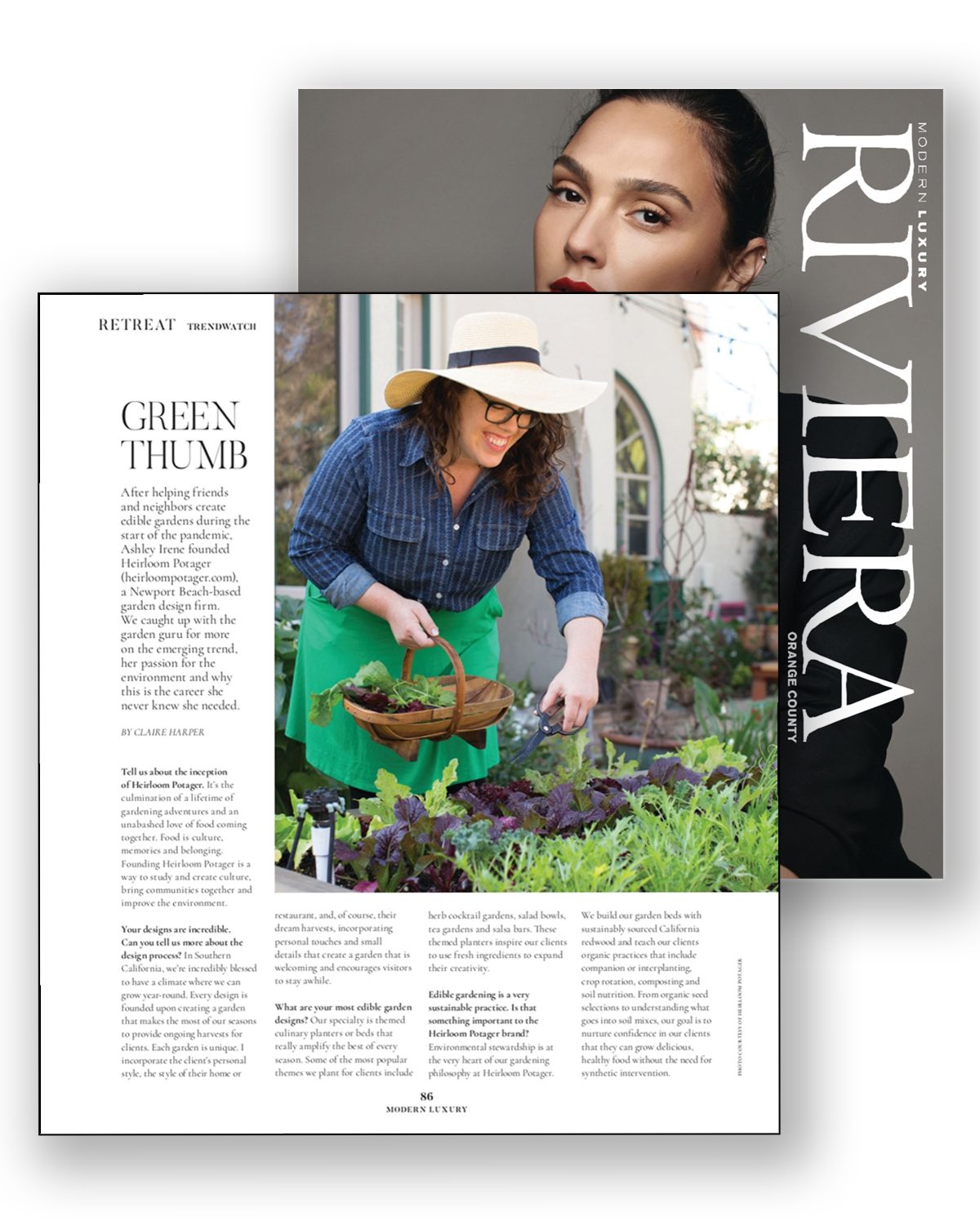 Heirloom Potager featured in May 2021 Riviera Magazine