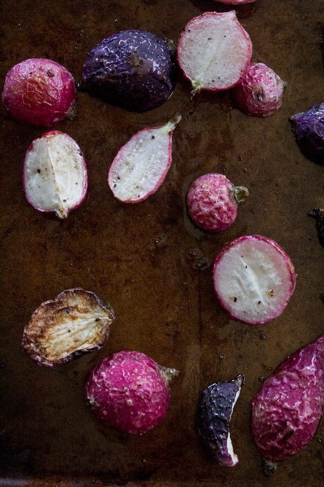 Roasted radishes for Roasted Radish hummus