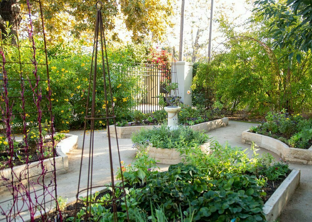 Classic Formal Potager Garden | Limestone raised bed garden in Southern California zone10b