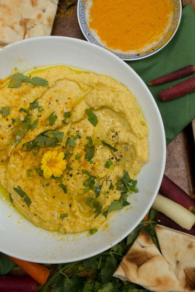 Mango Turmeric Hummus | Healthy vegan snack