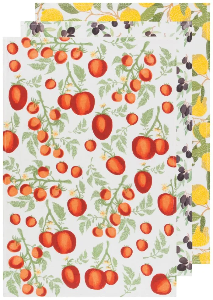 Mediterranean Bakers Floursack Dishtowels Set of 3