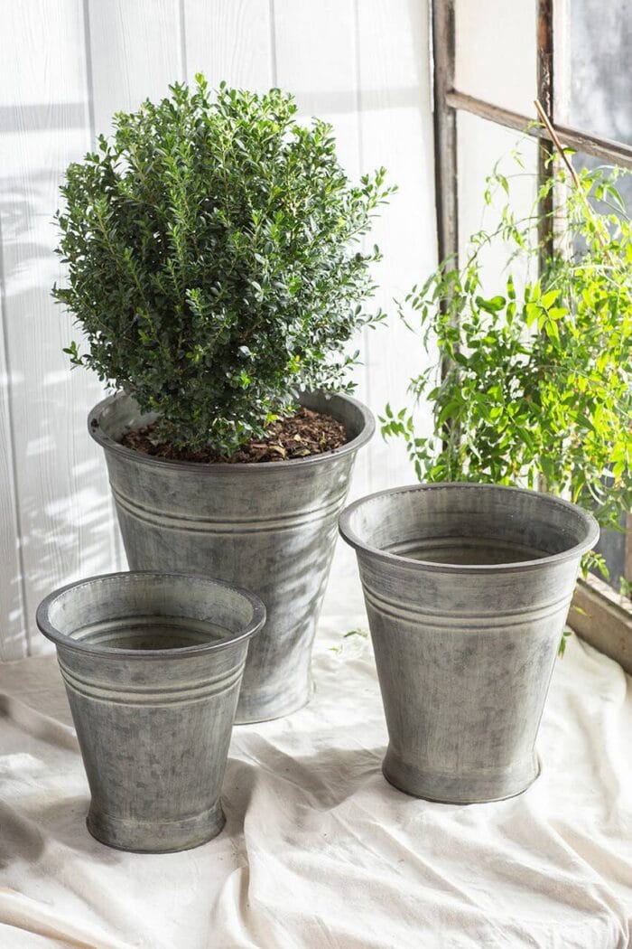 Metal Planters with Copper Finish